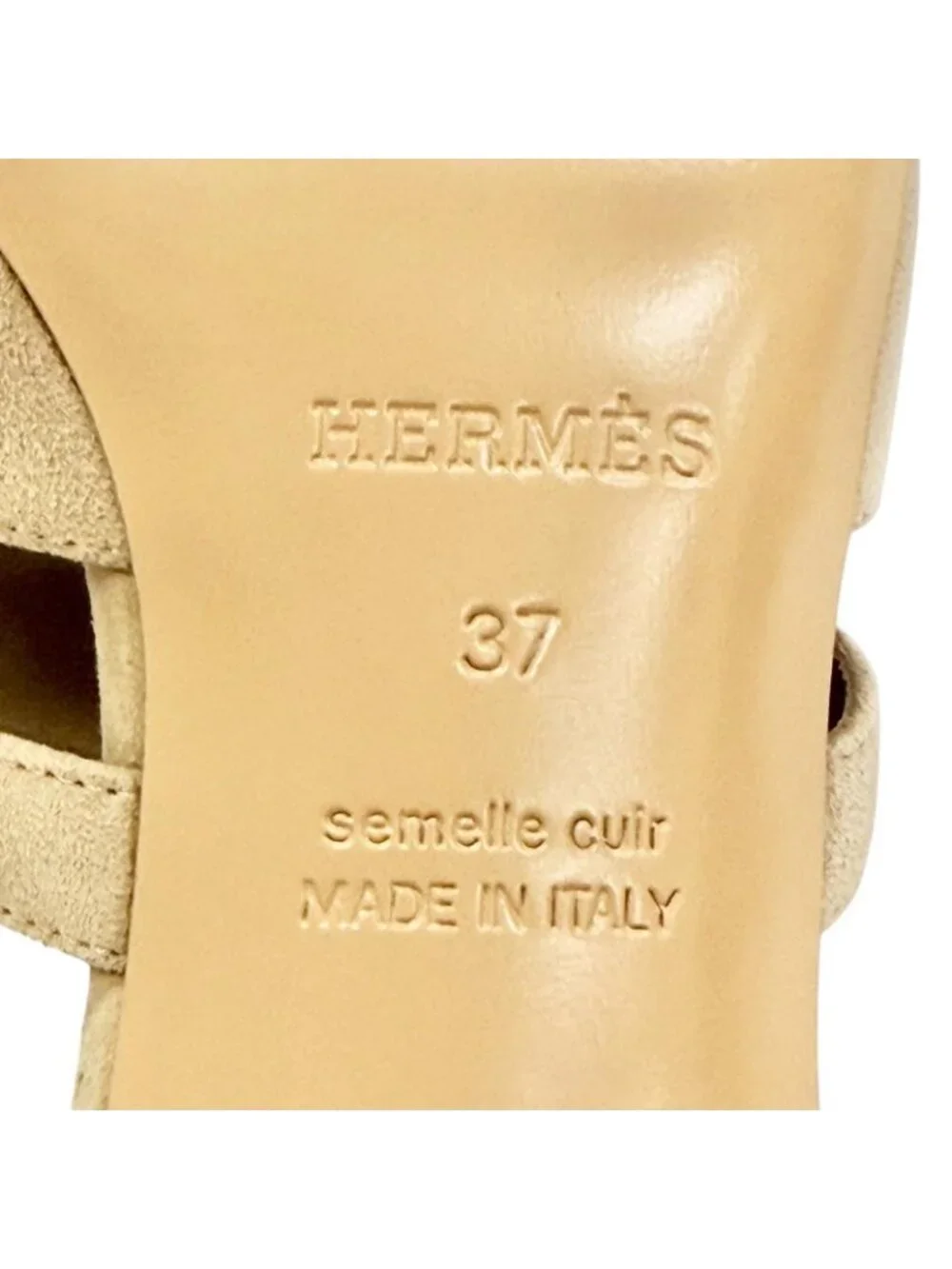 Hermes Candy Suede Leather Beige Argil Kelly Buckle Open Toe Sandals